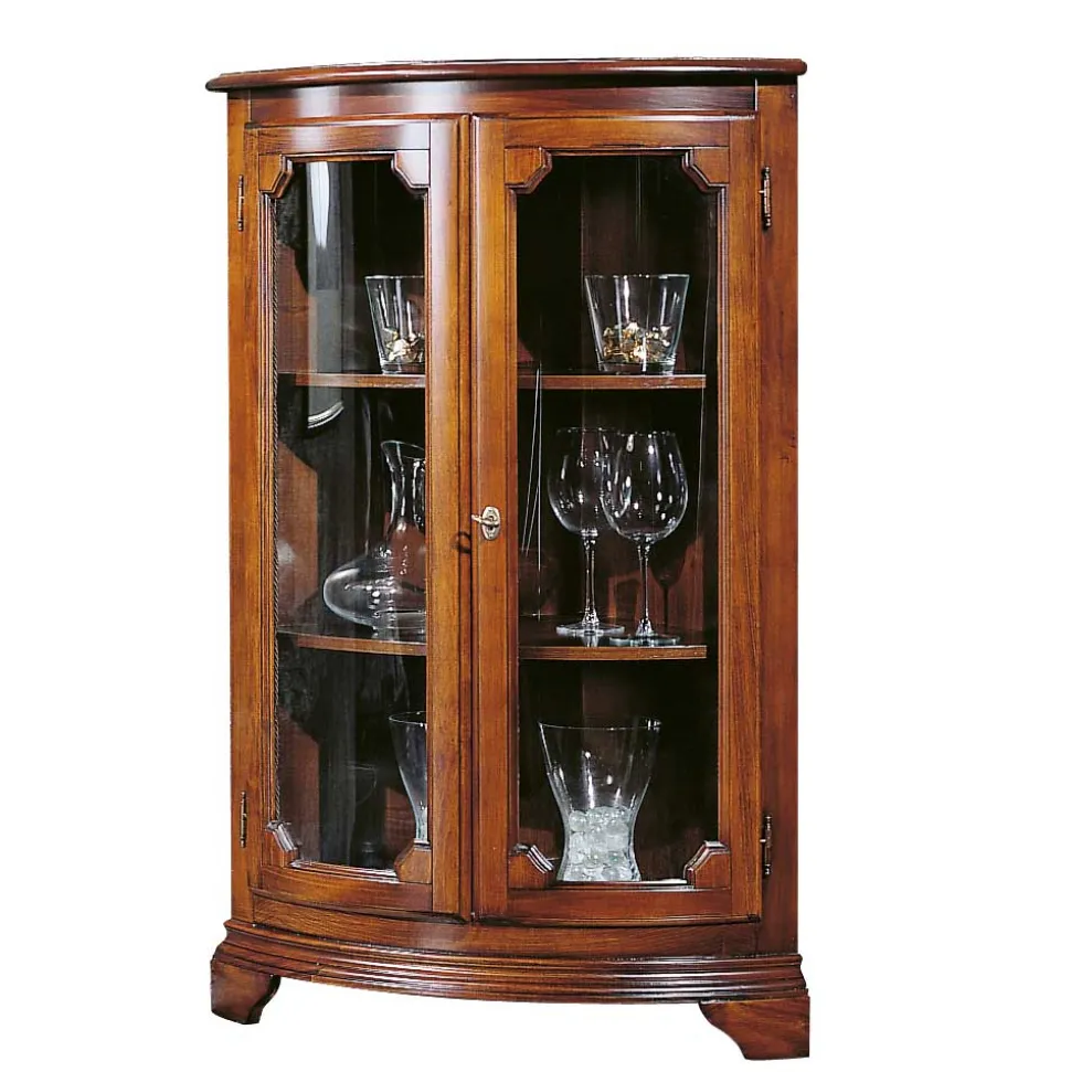Klassisch gestaltete Eckvitrine 112 cm hoch - Yawira