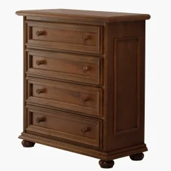 Klassisch gestaltete Hochkommode in Walnussfarben - Manicos