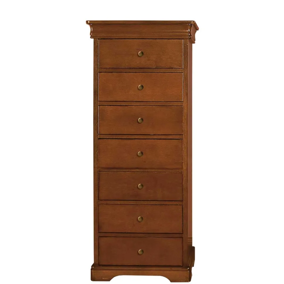 Klassisch gestaltete Hochkommode in Nussbaum - Lemerzi