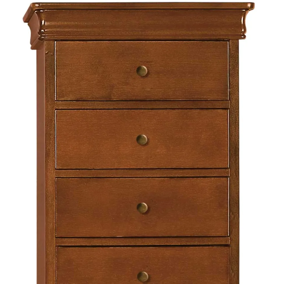 Klassisch gestaltete Hochkommode in Nussbaum - Lemerzi