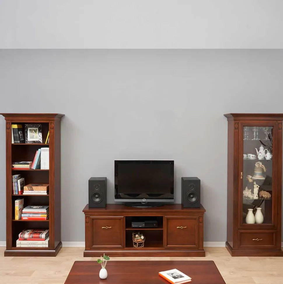 Klassische Wohnzimmer Wohnwand Set - Sienna (dreiteilig)