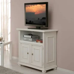 Klassischer TV Unterschrank in Antikweiß - Vicina