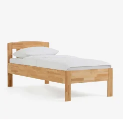 Klassisches Holzbett Seriacus mit Kopfteil halboffen