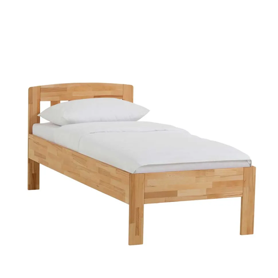 Klassisches Holzbett Seriacus mit Kopfteil halboffen