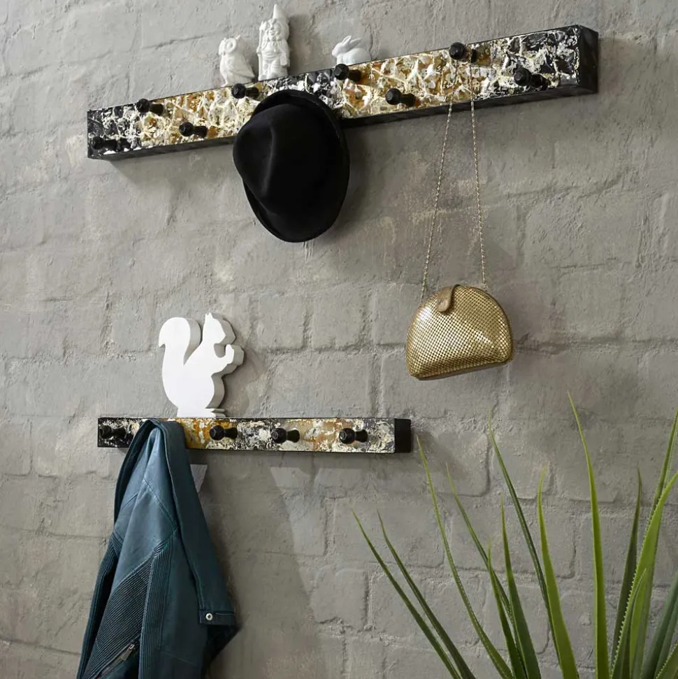 Kleiderhakenleiste Kairawan in Schwarz Gold