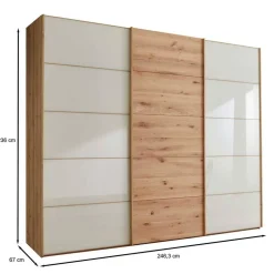 Kleiderschrank 250 cm breit mit zwei Höhen - Nikoba
