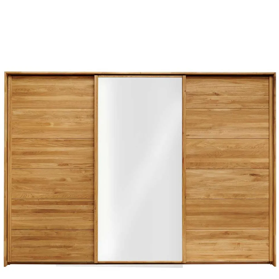 Kleiderschrank aus Wildeiche mit Weißglas - Divnoi