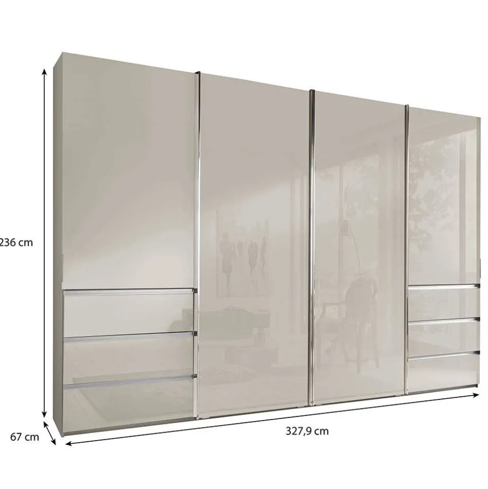 Kleiderschrank in Champagner Glasfront - Vilicita