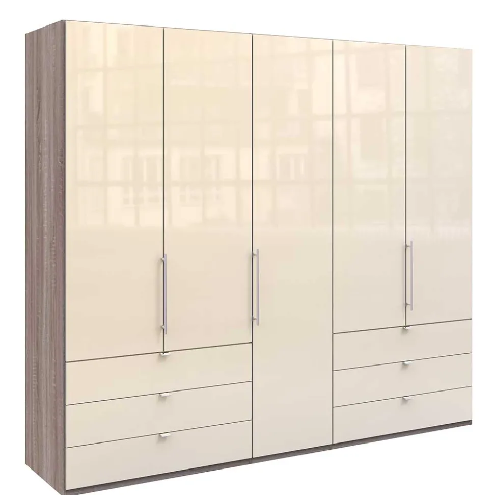 Kleiderschrank in Creme Glasbeschichtung - Porecca