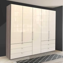 Kleiderschrank in Creme Glasbeschichtung - Porecca