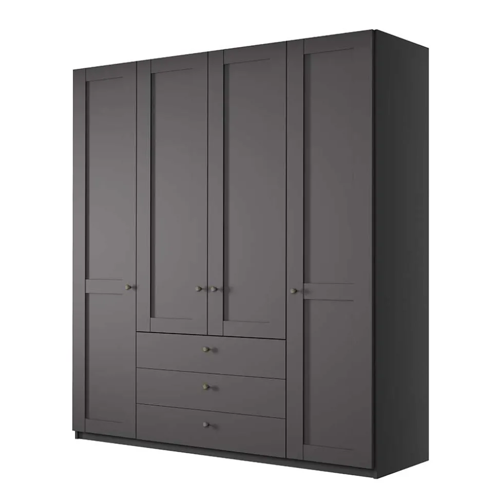 Kleiderschrank in Dunkelgrau 4-türig - Mataram