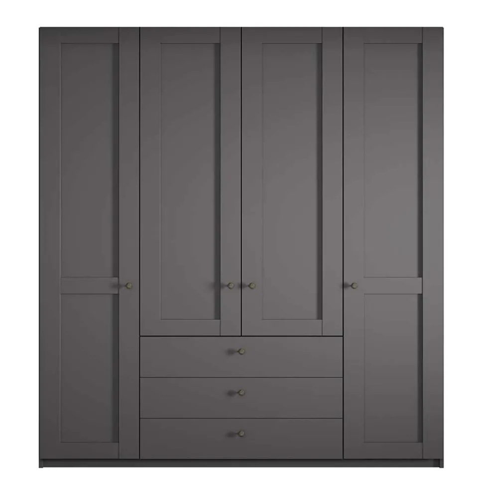 Kleiderschrank in Dunkelgrau 4-türig - Mataram