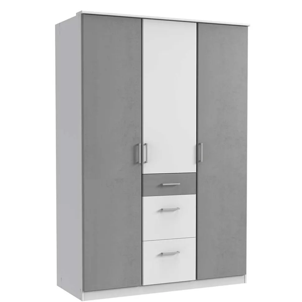 Kleiderschrank in Grau und Weiß modern - Karimos