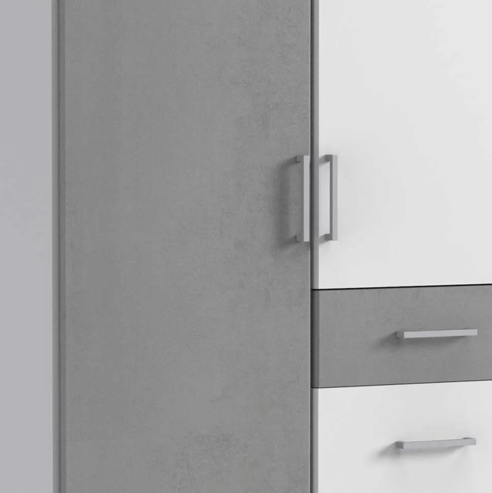 Kleiderschrank in Grau und Weiß modern - Karimos