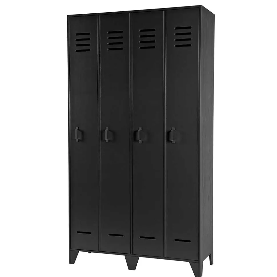 Kleiderschrank in Spind Optik aus Holz und Holzwerkstoff - Tivegos