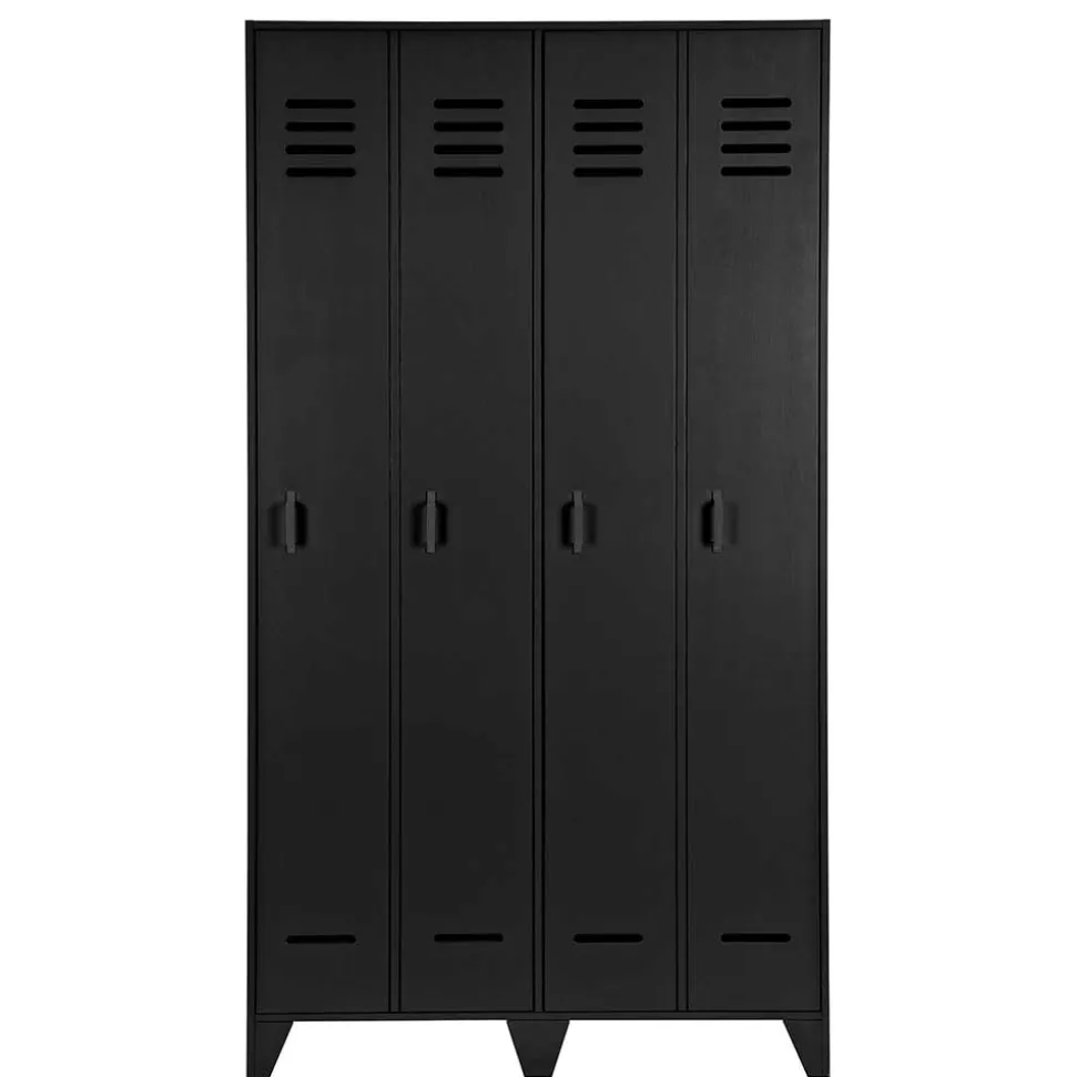 Kleiderschrank in Spind Optik aus Holz und Holzwerkstoff - Tivegos