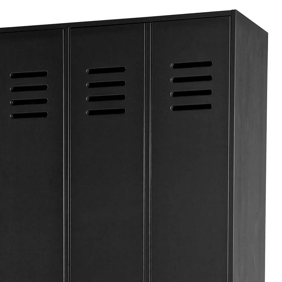 Kleiderschrank in Spind Optik aus Holz und Holzwerkstoff - Tivegos