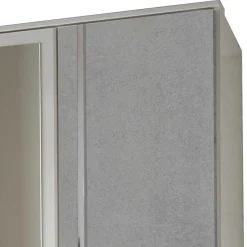 Kleiderschrank in Weiß & Betonoptik mit Chrom - Hotti I