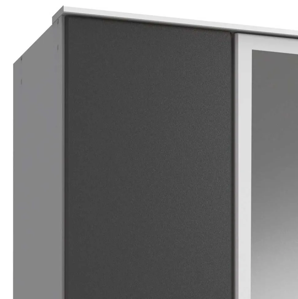 Kleiderschrank in Weiß & Dunkelgrau - Vanila I