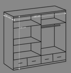 Kleiderschrank Mellevos in Weiß