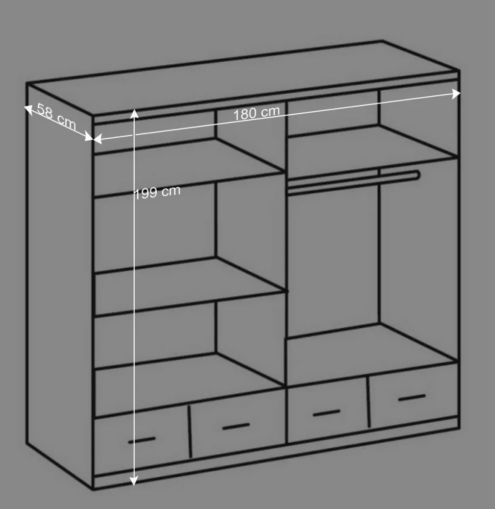 Kleiderschrank Mellevos in Weiß