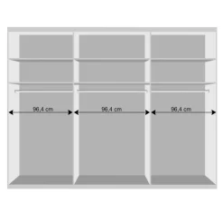Kleiderschrank mit 6 Türen 300 cm breit - Emdsiva