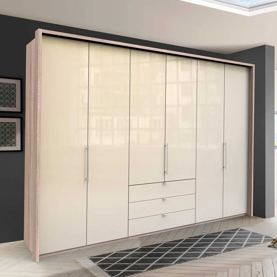 Kleiderschrank mit drei Schubladen & Falttüren - Rativian II