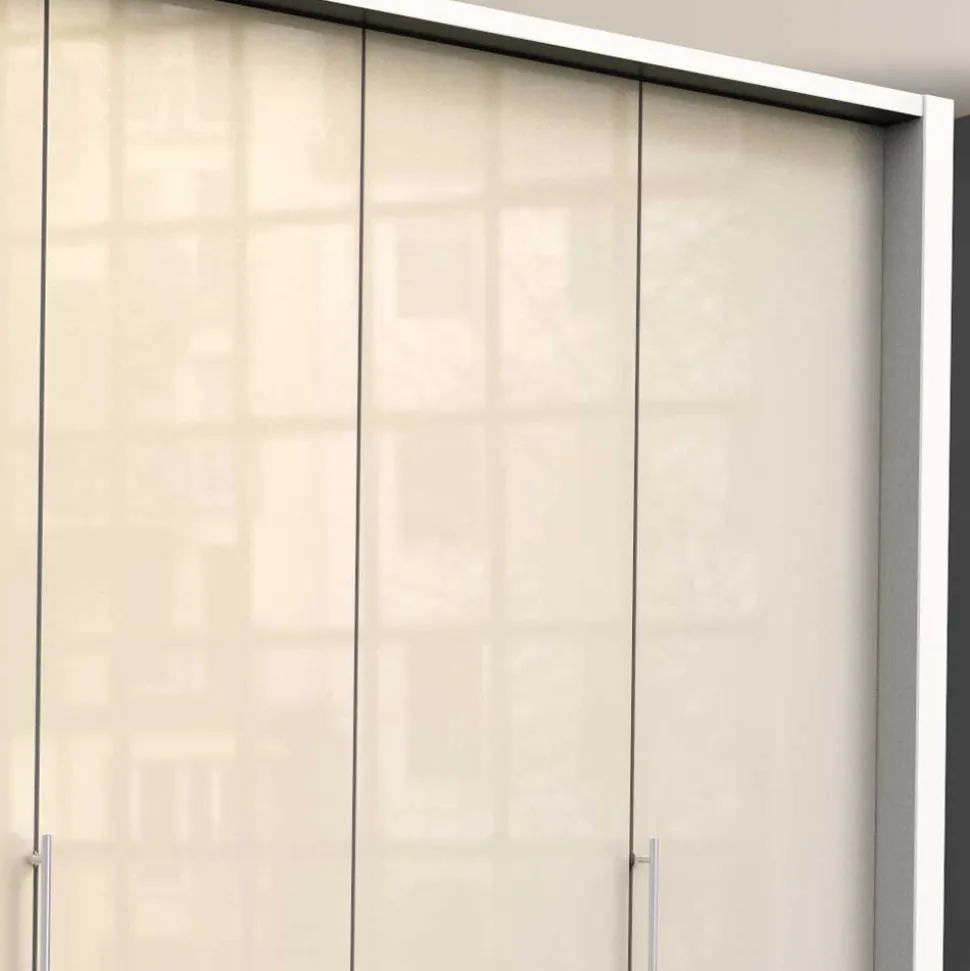 Kleiderschrank mit Falttüren in Cremefarben Glas Front - Zidarie