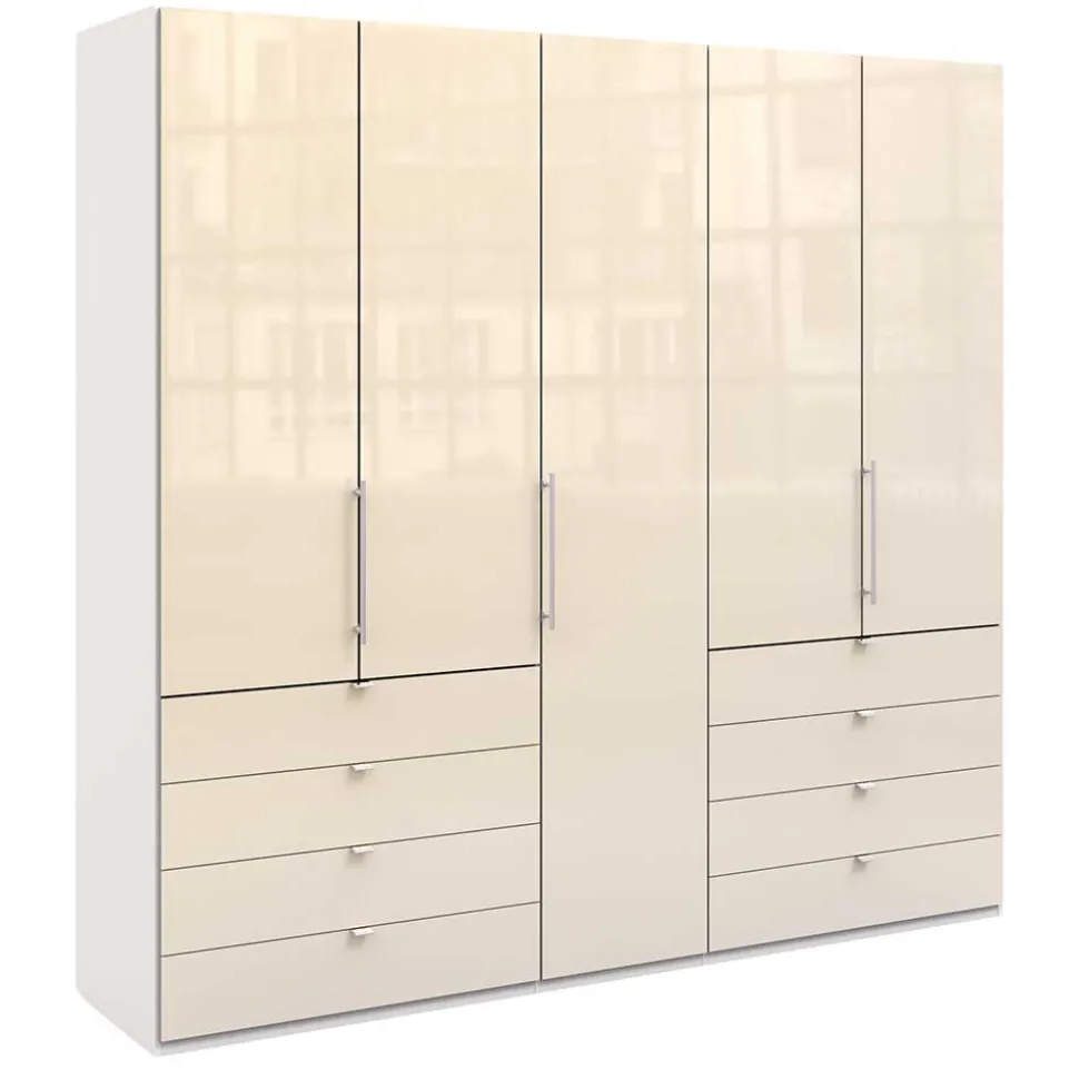 Kleiderschrank mit Glasfront in Cremefarben - Zidarie