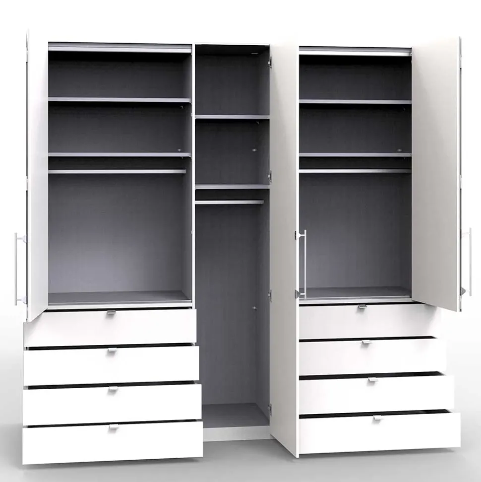 Kleiderschrank mit Glasfront in Cremefarben - Zidarie