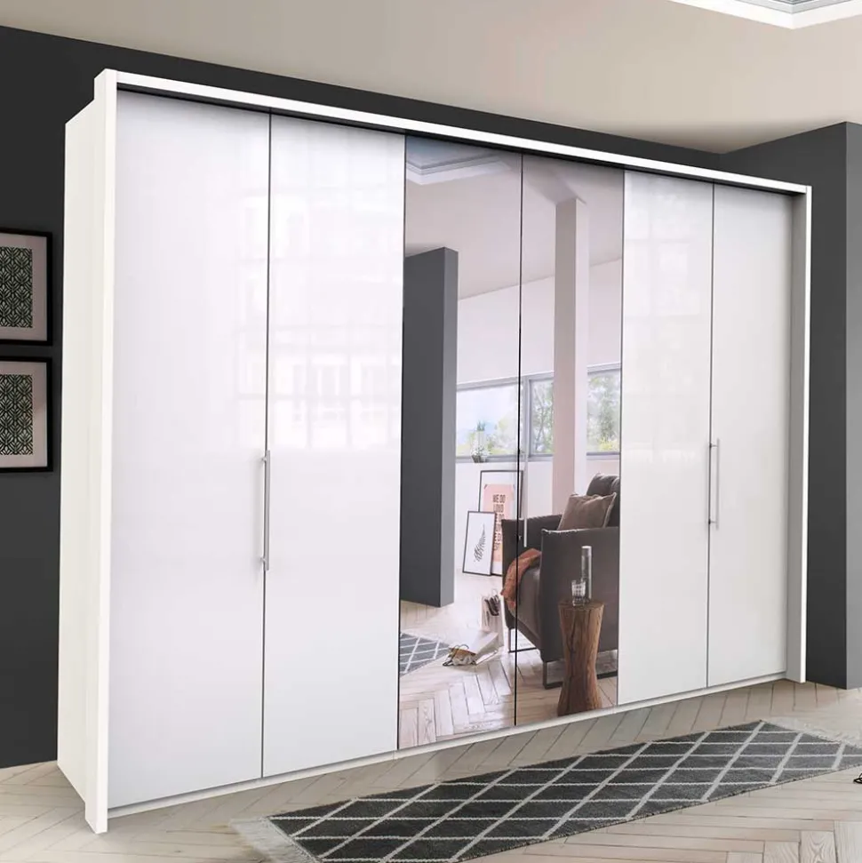 Kleiderschrank mit Gleittüren in Weiß - Dolienca