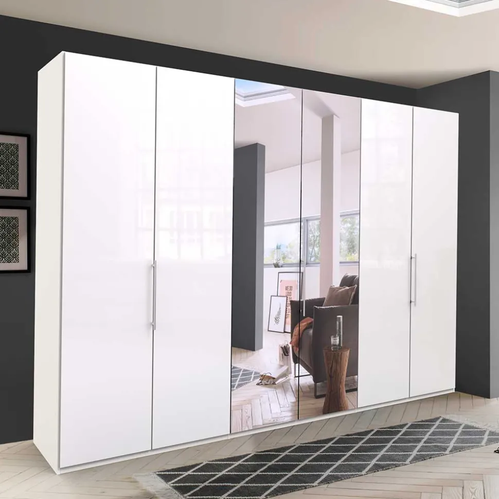 Kleiderschrank mit Gleittüren in Weiß - Dolienca