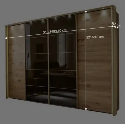 Kleiderschrank mit Schwebetüren in Dunkelbraun - Vutonia