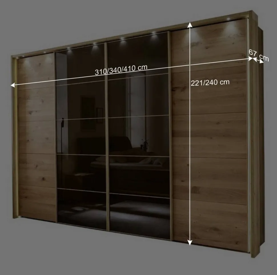 Kleiderschrank mit Schwebetüren in Dunkelbraun - Vutonia