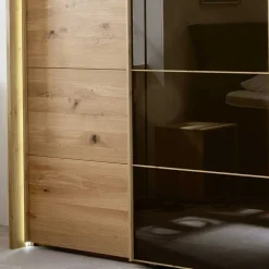 Kleiderschrank mit Schwebetüren in Dunkelbraun - Vutonia