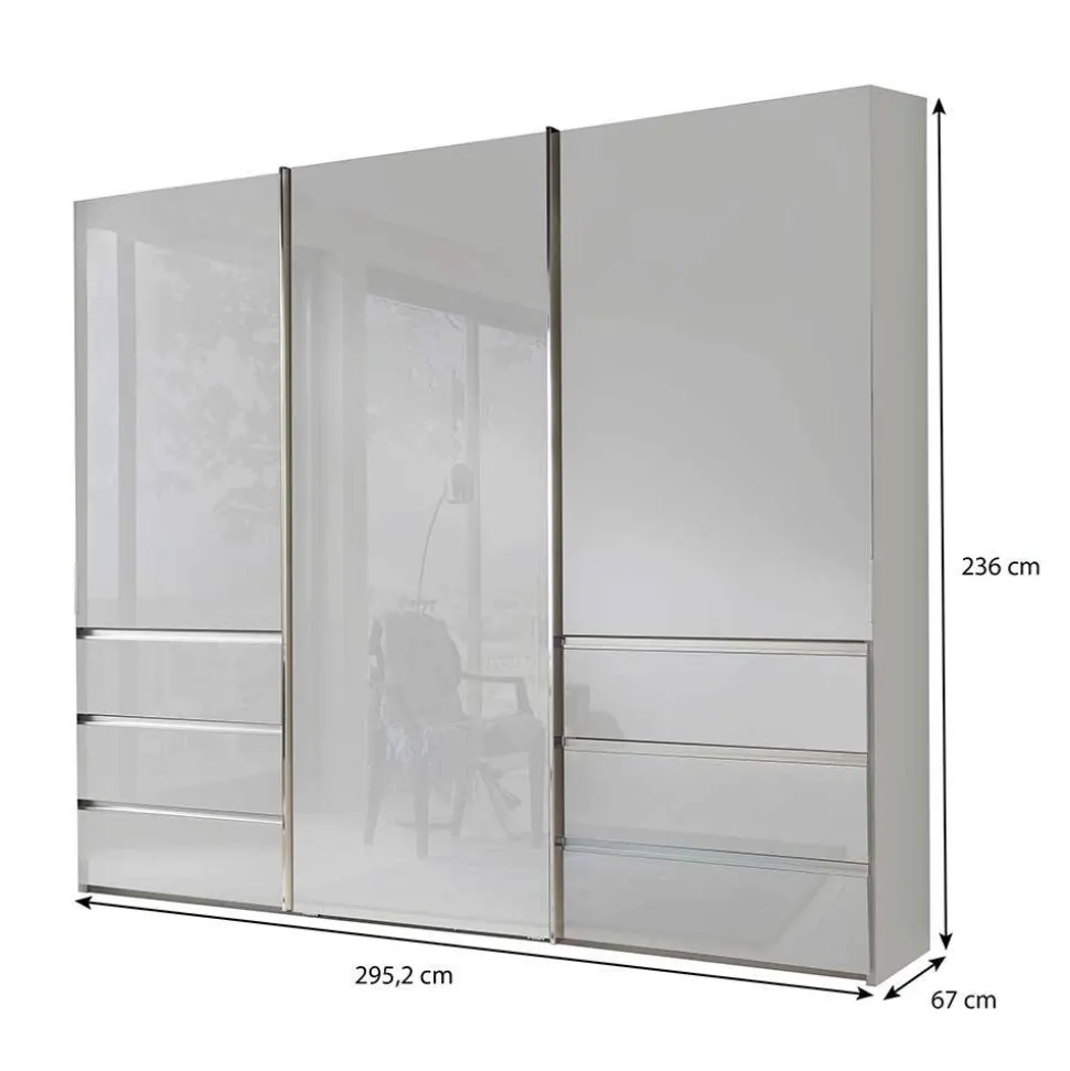 Kleiderschrank mit sechs Schubladen und drei Türen - Ectria