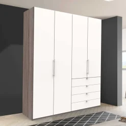 Kleiderschrank mit vier Metallauszug Schubladen - Tivierto