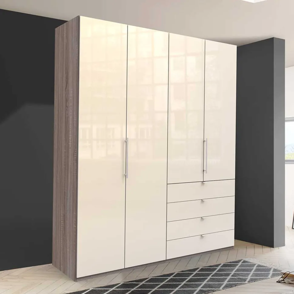 Kleiderschrank mit vier Schubladen mit Selbsteinzug - Wasconda