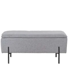 Kleine Truhenbank in Hellgrau Stoff - Malo