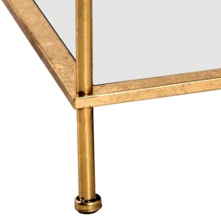 Kleiner Glastisch mit Spiegel Zusatzablage - Sharky