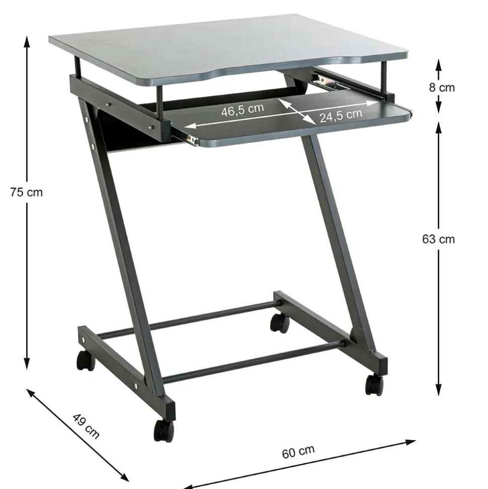 Kleiner PC Tisch auf Rollen - Maroko