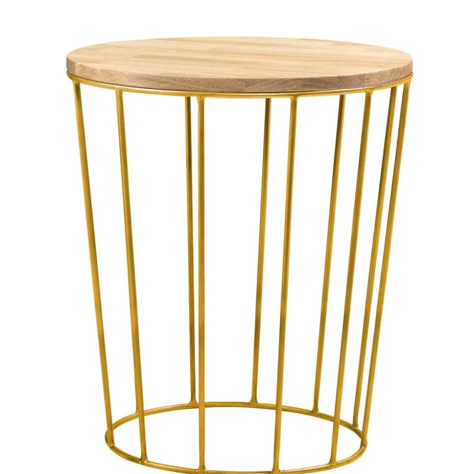 Kleiner Tisch in Eiche Bianco & Bronze - Leano