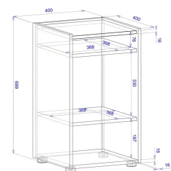 Kleines Ordnerregal in Anthrazit & Wildeiche Dekor - Ahilav