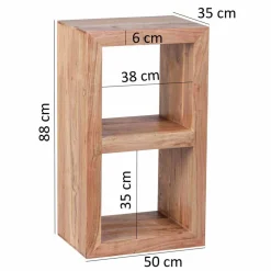Kleines Standregal Vislan aus Holz massiv Akazie natur