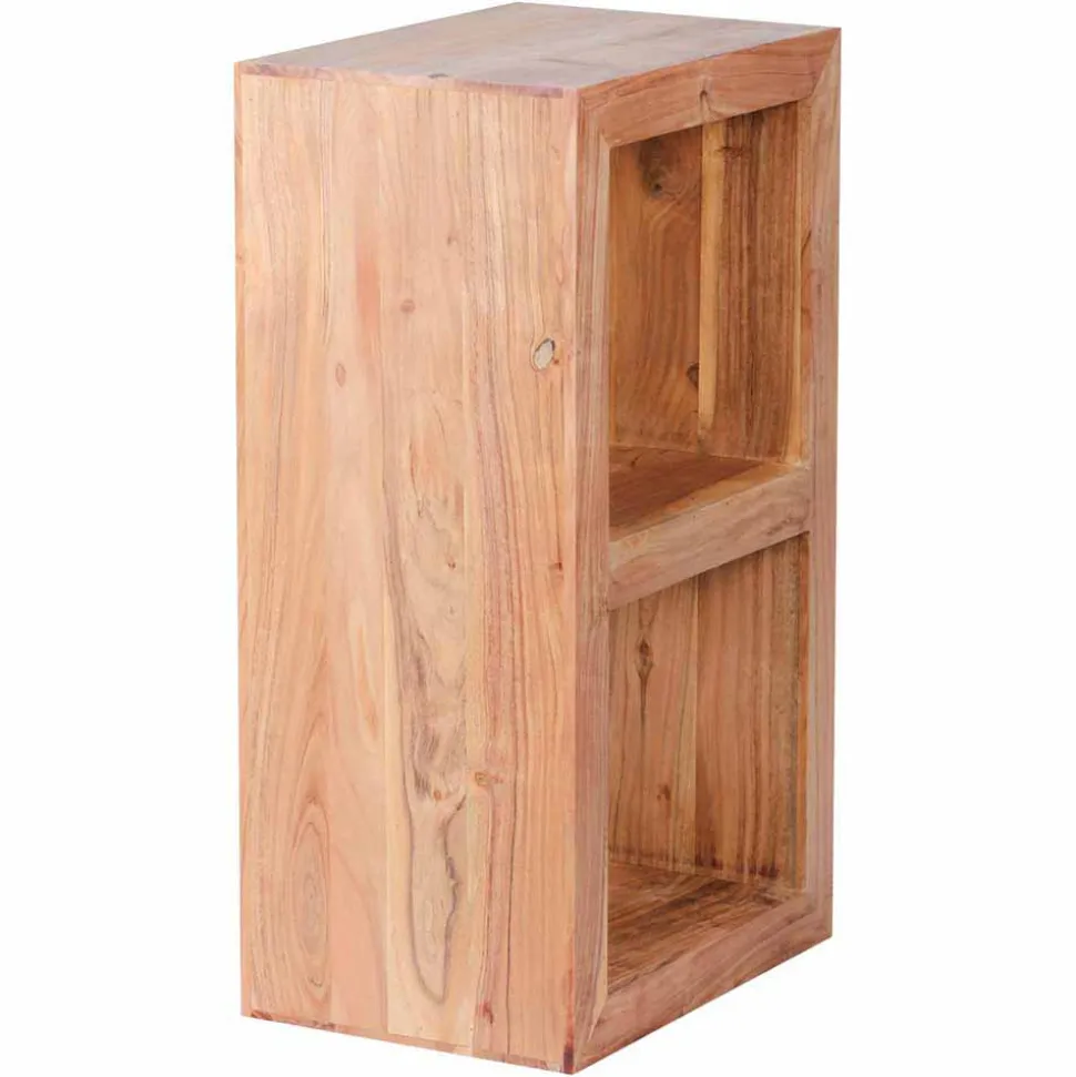 Kleines Standregal Vislan aus Holz massiv Akazie natur