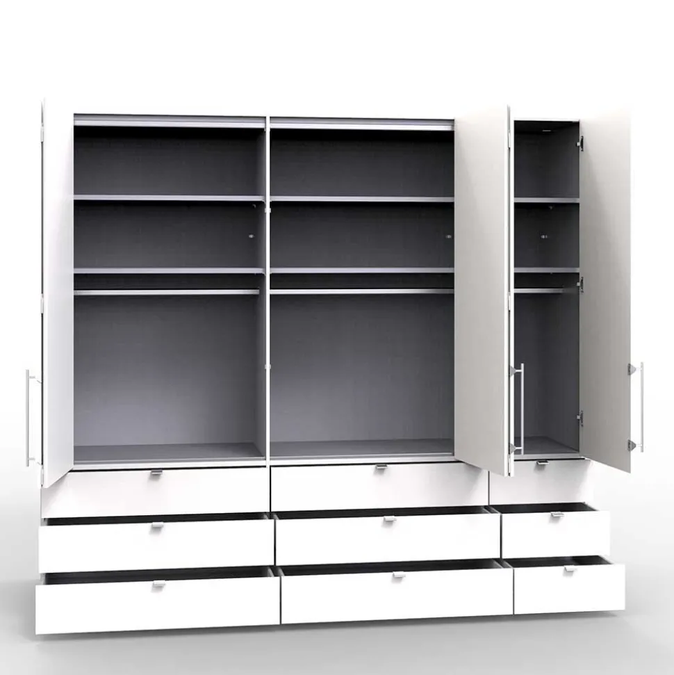 Kombi Kleiderschrank mit 2 breiten Abteilen - Rativian