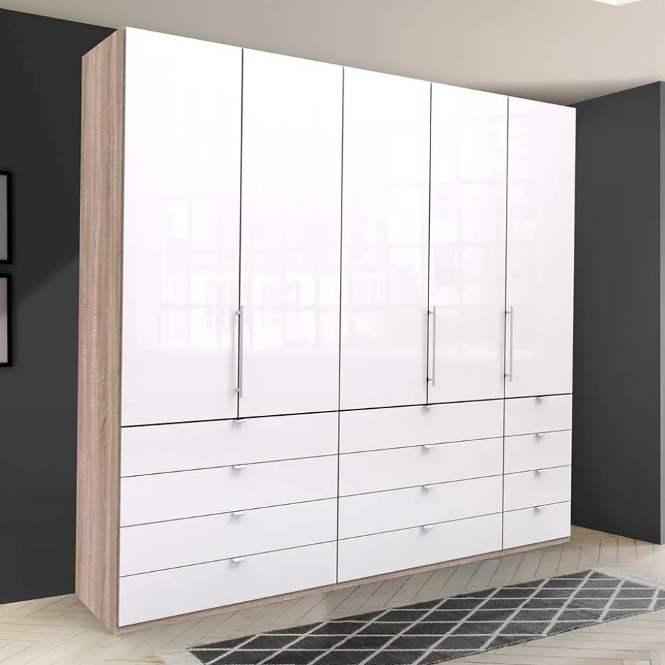 Kombi Kleiderschrank mit 12 Schubkästen - Bosays