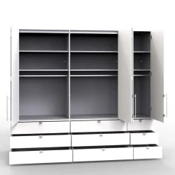 Kombi Schlafzimmerschrank mit neun Schubladen - Vaclyn