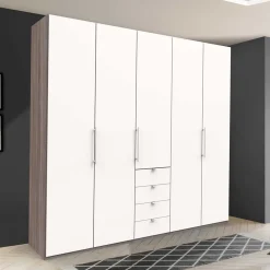 Kombi-Kleiderschrank mit 2 Falttüren & Tür - Tivierto