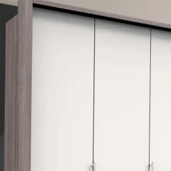 Kombi-Kleiderschrank mit 2 Falttüren & Tür - Tivierto